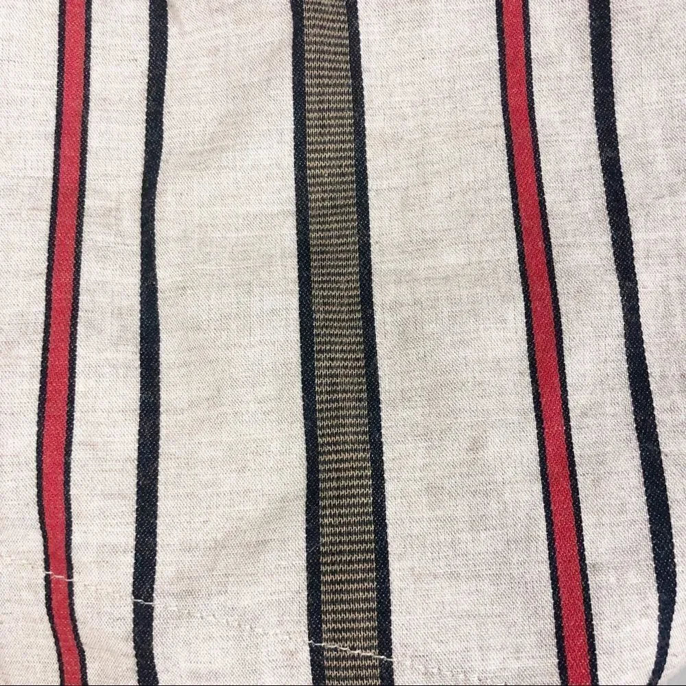 J.O.A LOS ANGELES | High Rise Striped Beige Black & Red Shorts Women’s Size M